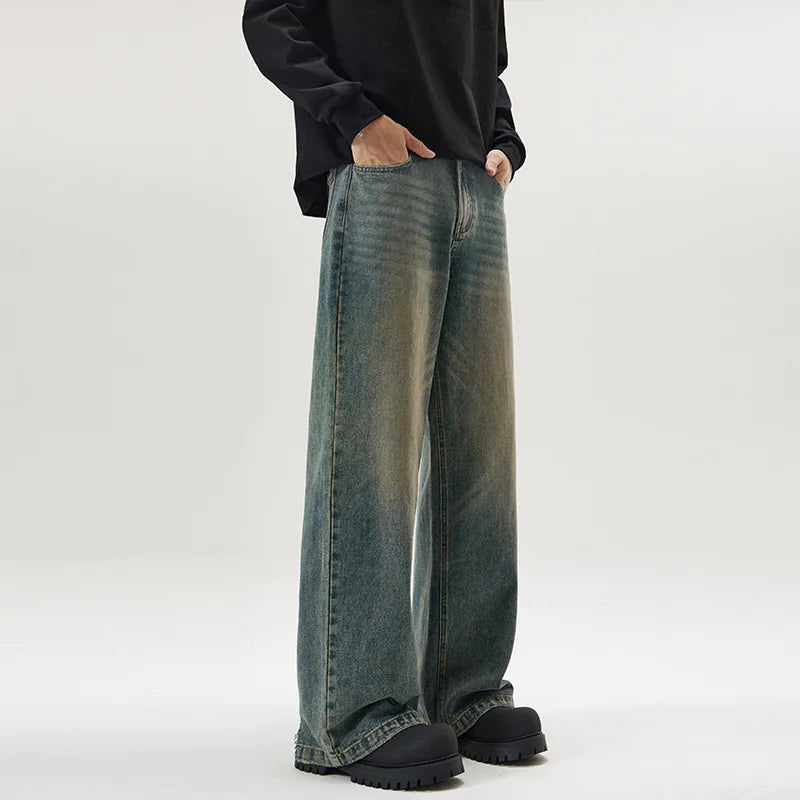 Straight-Leg Denim Jeans