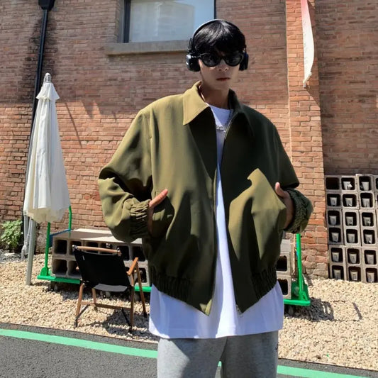 Military Green Short Shoulder Jacket for Men