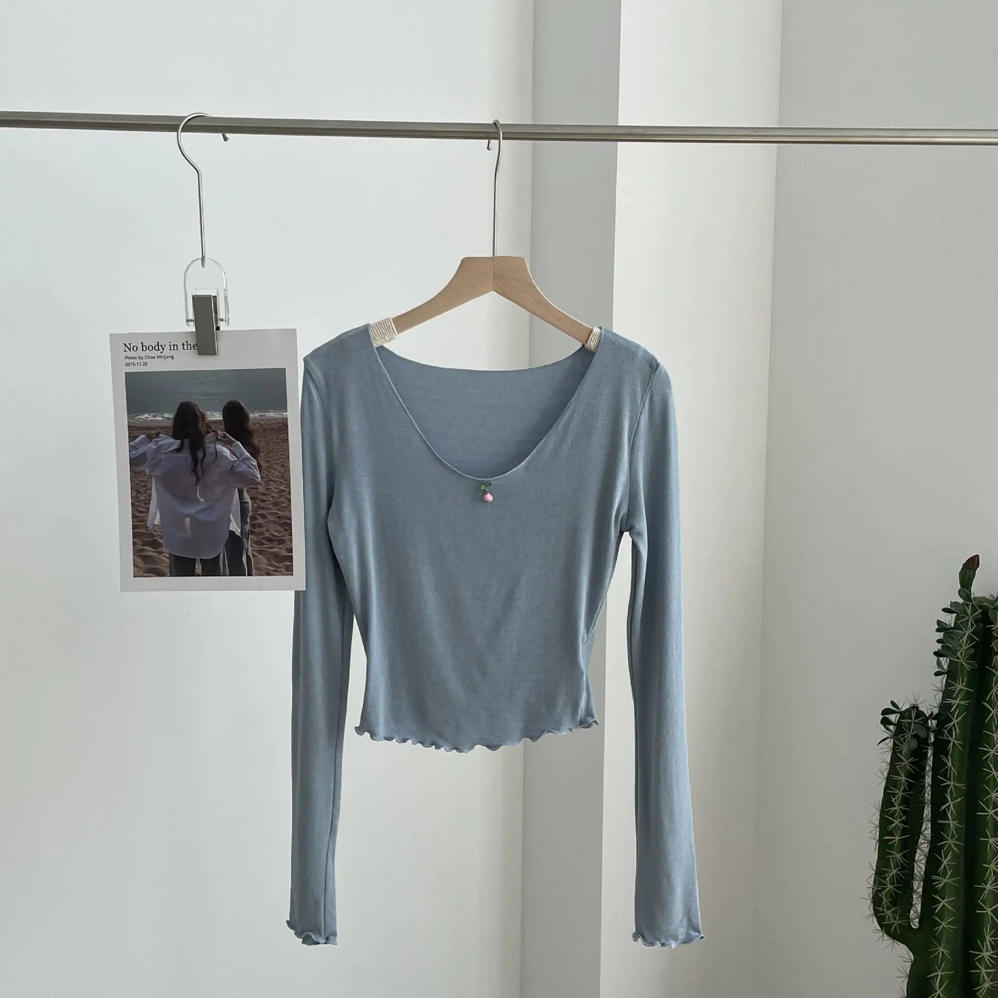 Women's Soft Waxy Cherry Long Sleeve Top