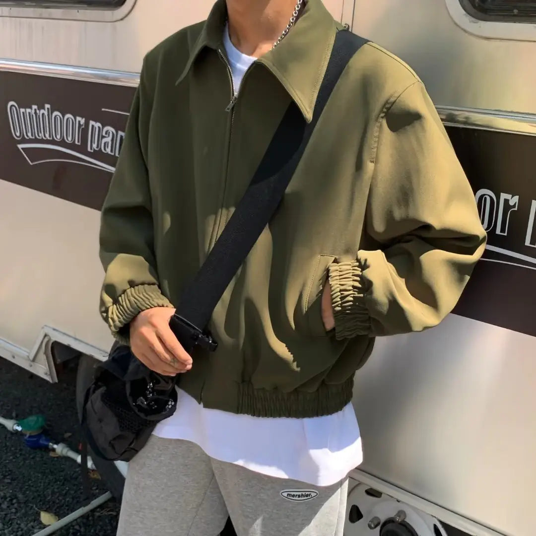 Military Green Short Shoulder Jacket for Men